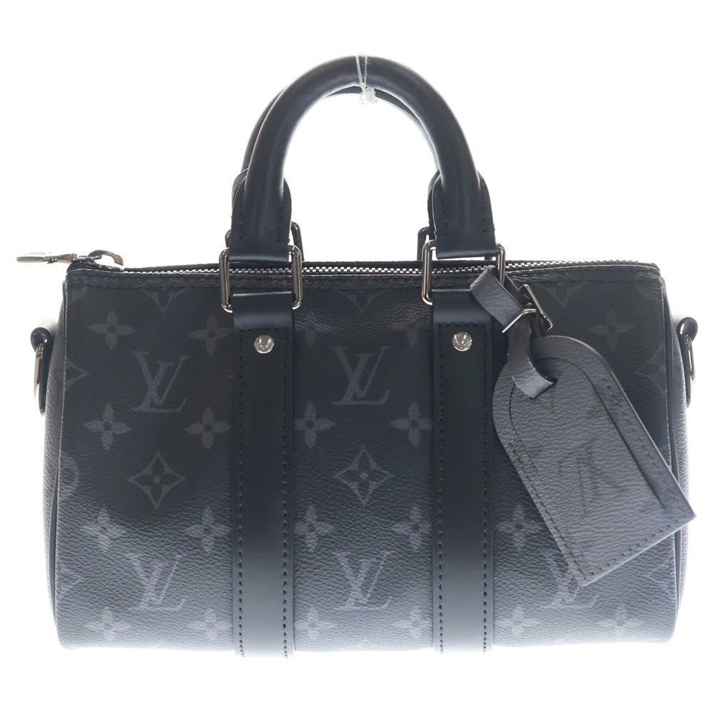 LOUIS VUITTON(ルイヴィトン) モノグラムエクリプス キーポルバンドリエール25 2WAYバッグ ハンドバッグ ショルダーバッグ ミニボストンバッグ ブラック レザー×PVC M46271 シルバー金具 レディース