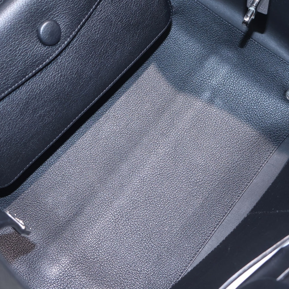 Christian Dior(クリスチャンディオール) オープンバー 2WAYバッグ ショルダーバッグ ハンドバッグ トートバッグ ブラック レザー シルバー金具 レディース