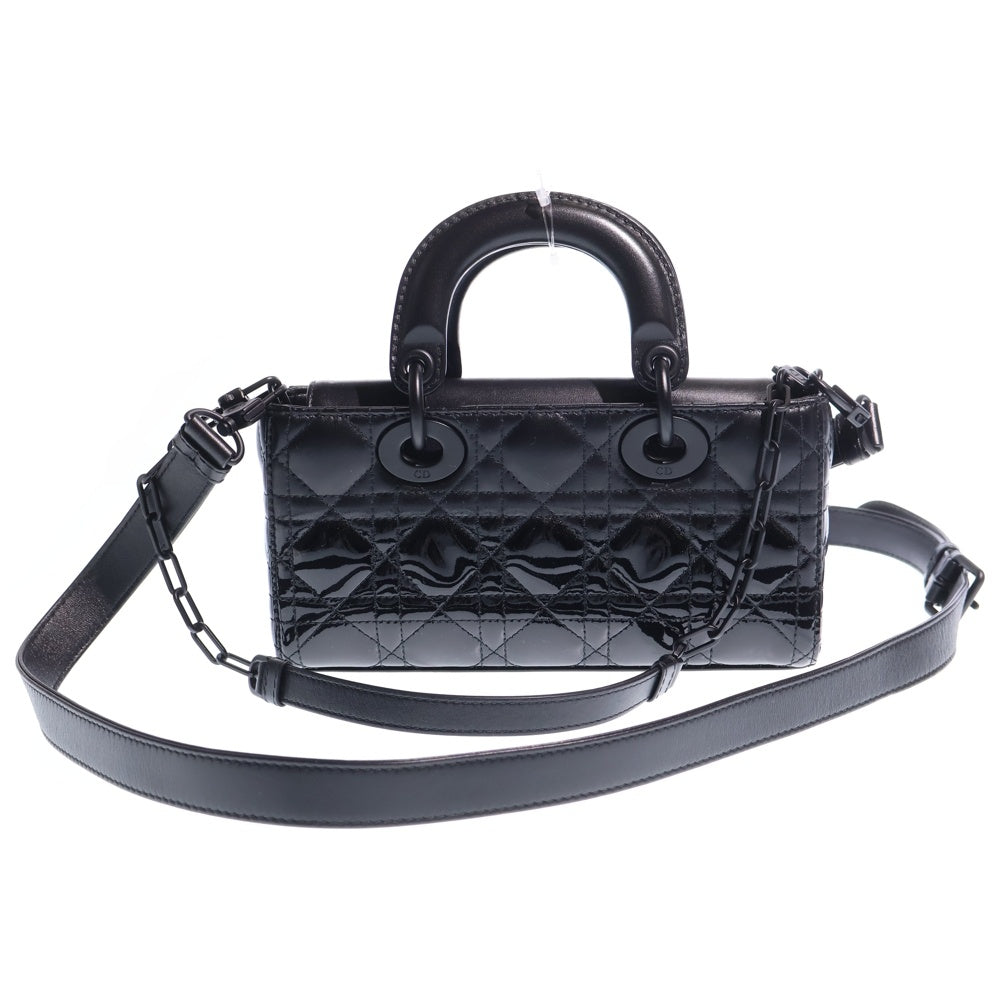 Christian Dior(クリスチャンディオール) レディDジョイ ミディアム カナージュ 2WAYバッグ ハンドバッグ ショルダーバッグ ブラック レザー ブラック金具 レディース