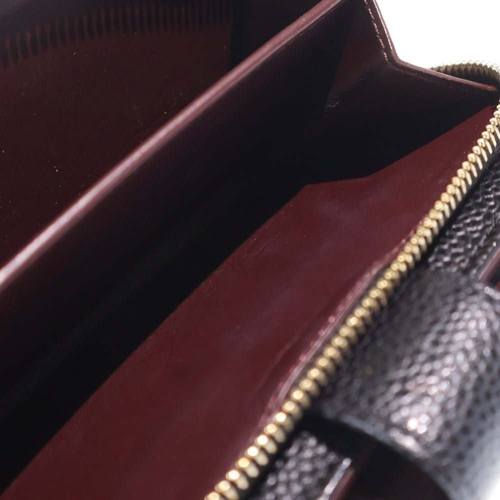 CHANEL(シャネル) 二つ折り財布 ウォレット カードケース ブラック キャビアスキン A48667 ゴールド金具 レディース