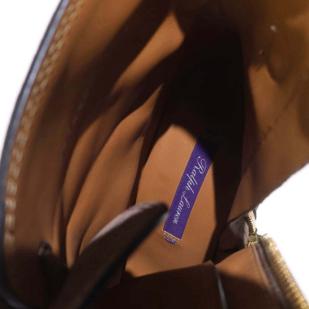 LAUREN RALPH LAUREN(ローレンラルフローレン) スエードレザー ヒール レースアップ サイドジップ ショートブーツ ブラウン レディース