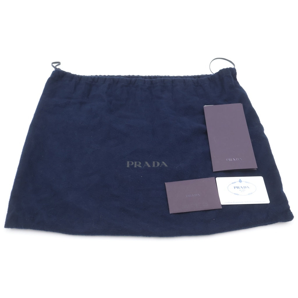PRADA(プラダ) サフィアーノ ショルダーバッグ サコッシュ ブラック レザー 2VH062 シルバー金具 レディース