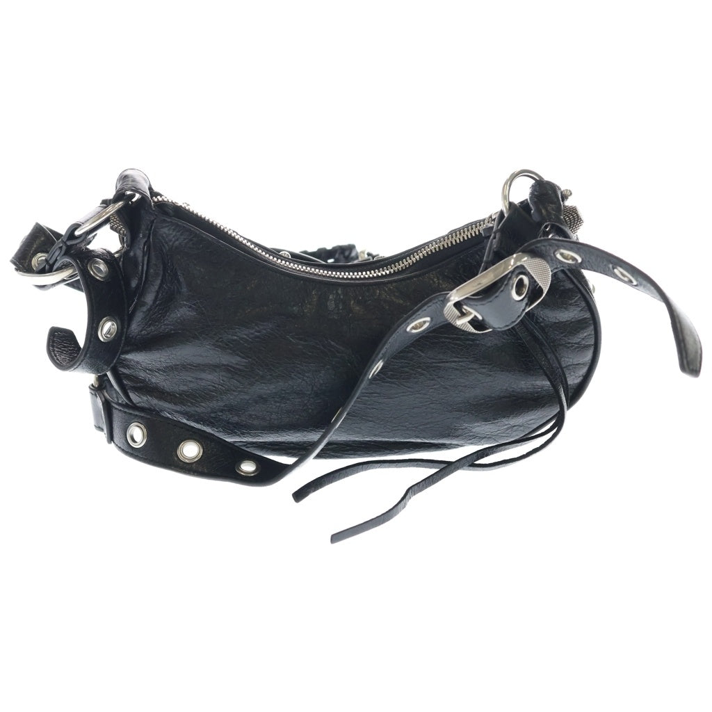 BALENCIAGA(バレンシアガ) ル・カゴールXS ピアス ショルダーバッグ ブラック レザー 671309 シルバー金具 レディース
