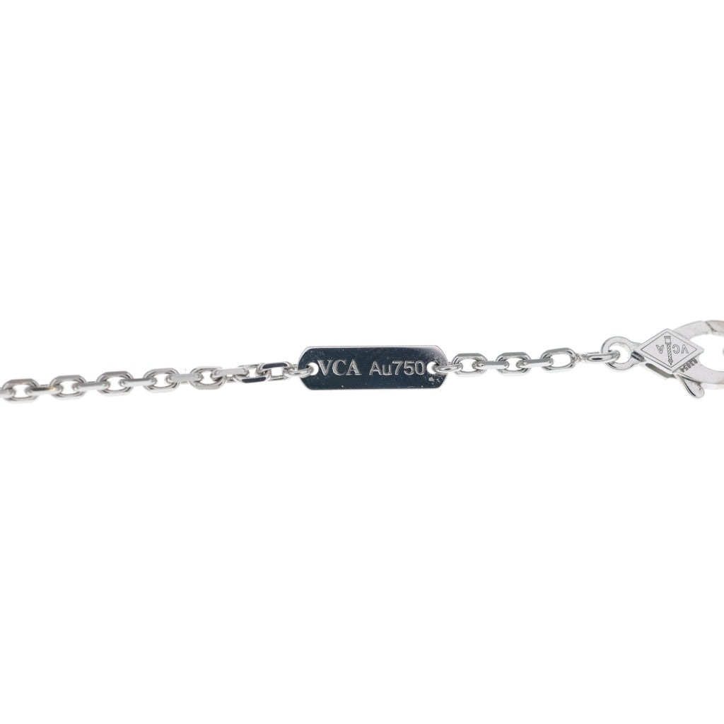 Van Cleef & Arpels(ヴァンクリーフアンドアーペル) マジックアルハンブラ ネックレス ペンダント チェーン マザーオブパール シルバー×ホワイト K18WG 10.8g VCARN32200 レディース