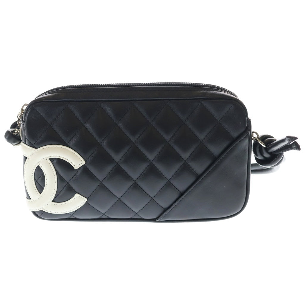 CHANEL(シャネル) カンボンライン ワンショルダーバッグ ポーチ ブラック ラムスキン レディース