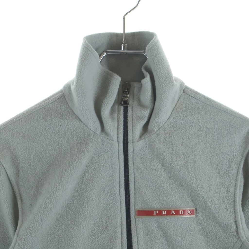 PRADA(プラダ) ラバーロゴ フリース ジップアップ ジャケット グレー レディース