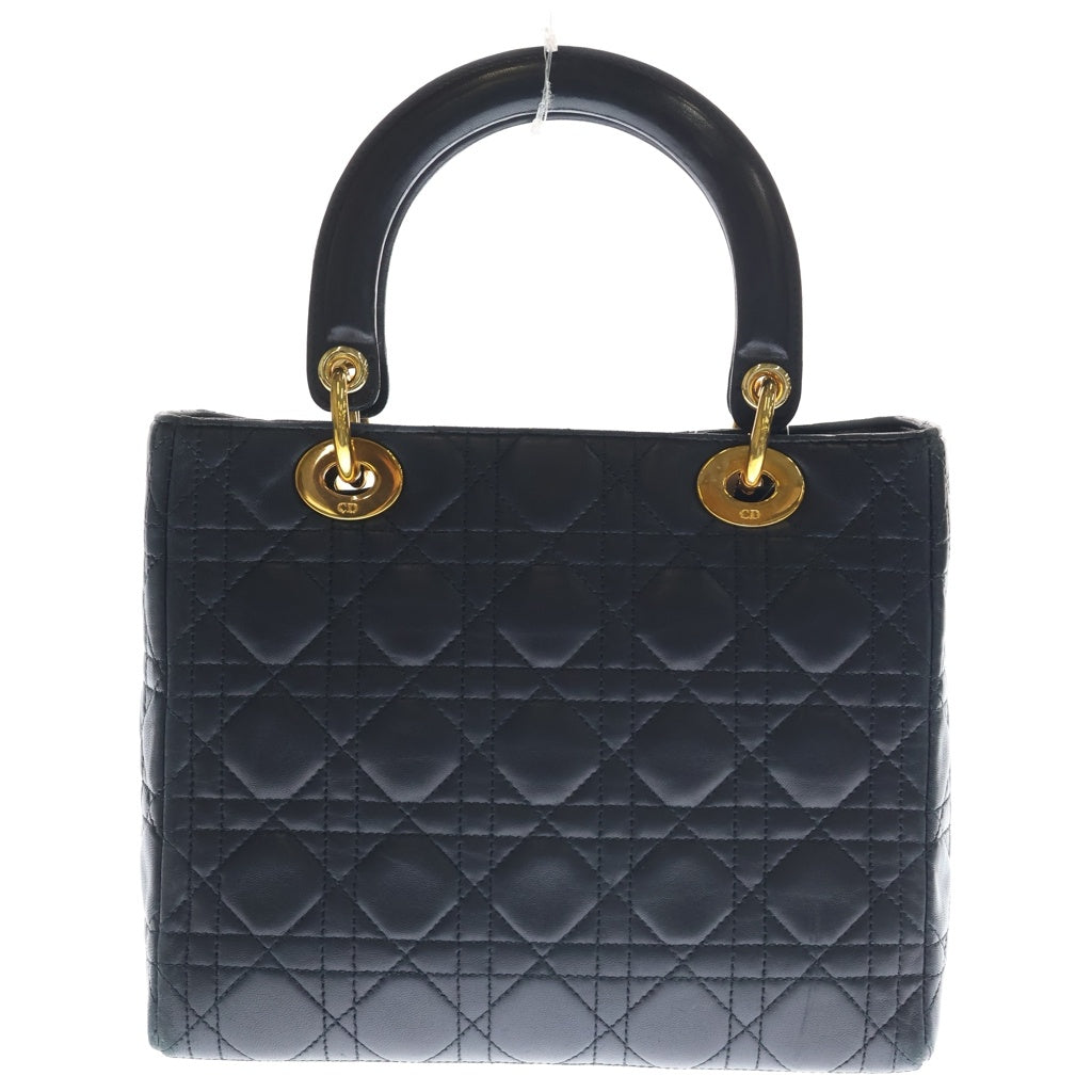 DIOR(ディオール) レディディオール ミディアム ハンドバッグ ブラック レザー ゴールド金具 レディース
