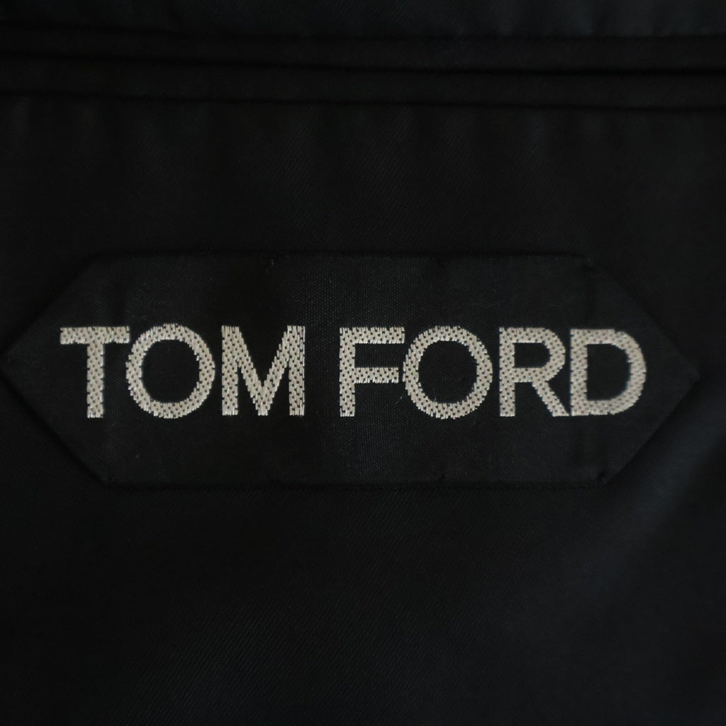 TOM FORD(トムフォード) 3ピース セットアップスーツ ピークドラペル 2B テーラードジャケット ベスト スラックスパンツ ブラック