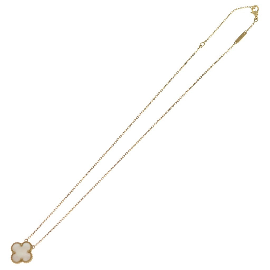 Van Cleef & Arpels(ヴァンクリーフアンドアーペル) ヴィンテージアルハンブラ マザーオブパール ネックレス ペンダント チェーン ゴールド×ホワイト Au750YG レディース