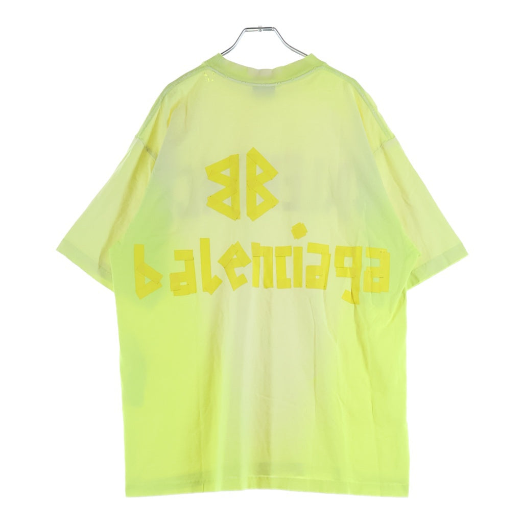 BALENCIAGA(バレンシアガ) 23SS Tape Type-Tshirt テープロゴ 半袖Tシャツ イエロー 739784 TOVA9