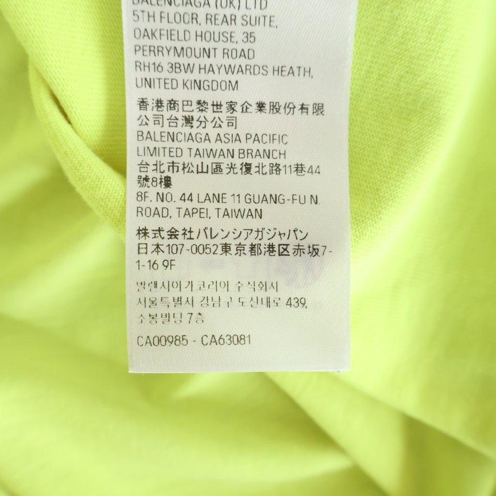BALENCIAGA(バレンシアガ) 23SS Tape Type-Tshirt テープロゴ 半袖Tシャツ イエロー 739784 TOVA9