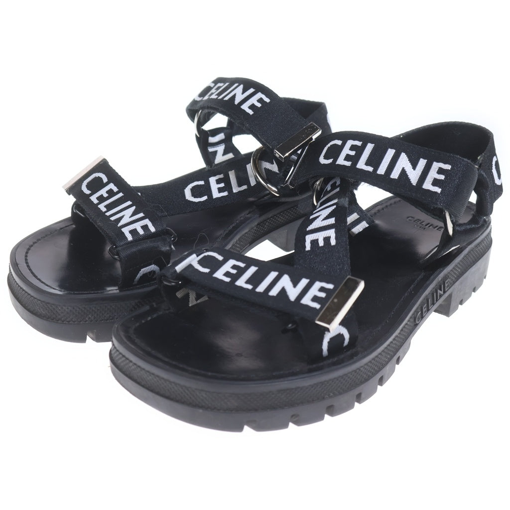 CELINE(セリーヌ) LEO STRAPPY レオ ストラッピー サンダル ロゴ ストラップ ブラック RM0232 レディース