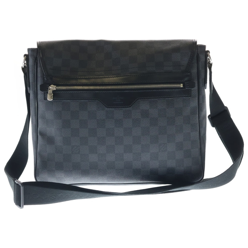 LOUIS VUITTON(ルイヴィトン) ダミエグラフィット ダニエルGM ショルダーバッグ ブラック レザー×PVC N58033 シルバー金具 レディース