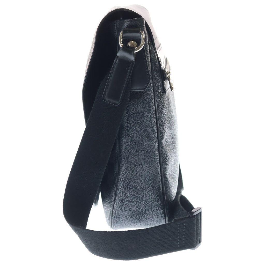 LOUIS VUITTON(ルイヴィトン) ダミエグラフィット ダニエルGM ショルダーバッグ ブラック レザー×PVC N58033 シルバー金具 レディース