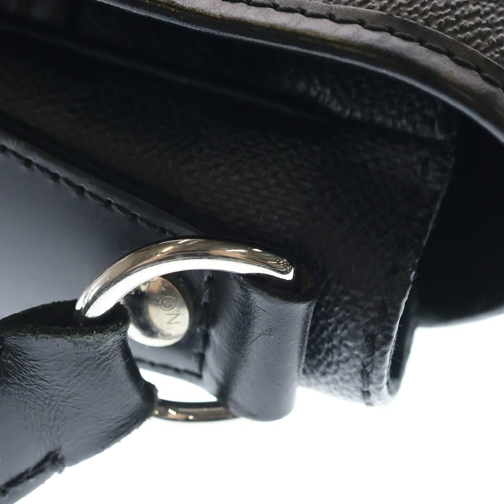 LOUIS VUITTON(ルイヴィトン) ダミエグラフィット ダニエルGM ショルダーバッグ ブラック レザー×PVC N58033 シルバー金具 レディース