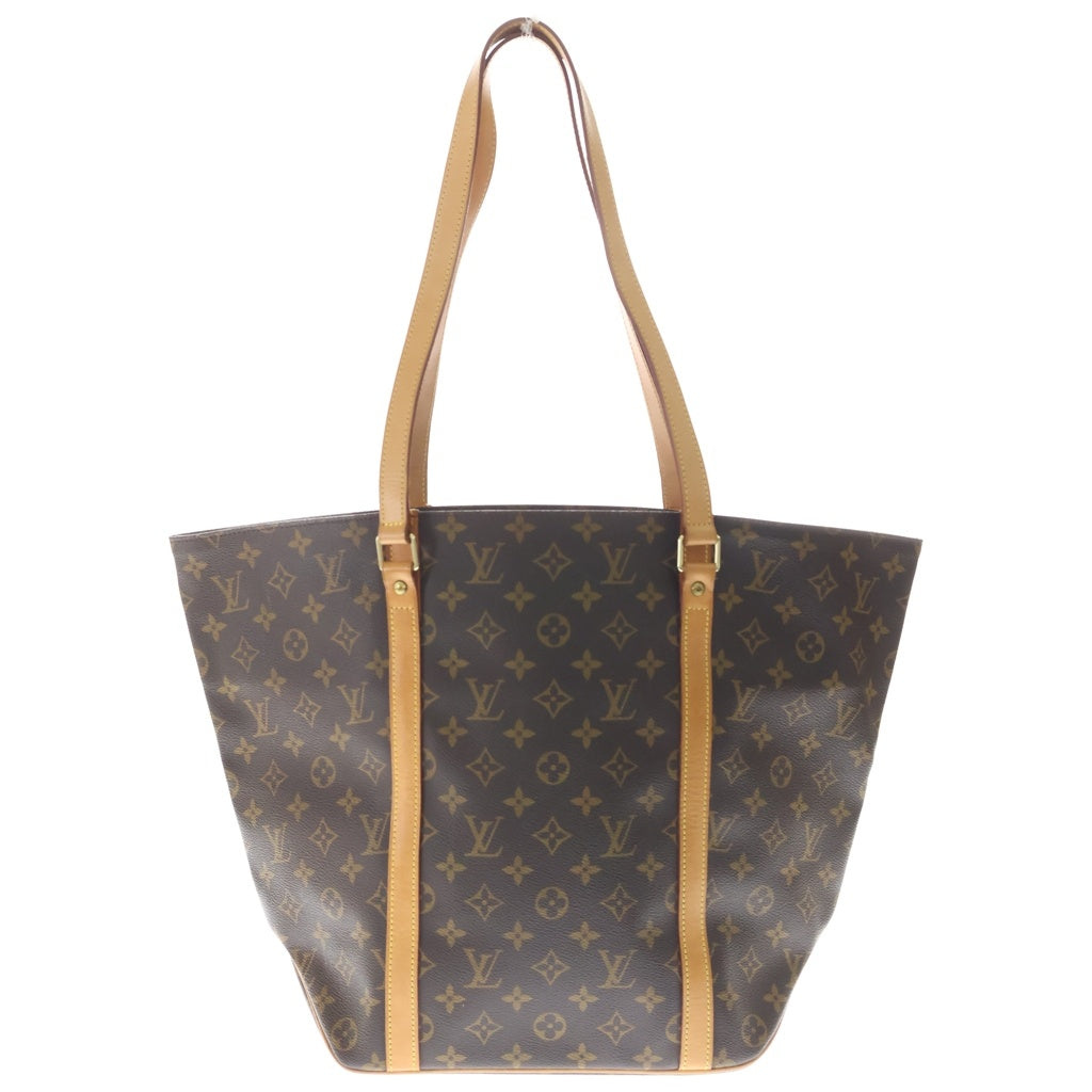 LOUIS VUITTON(ルイヴィトン) モノグラム サックショッピング トートバッグ ハンドバッグ ブラウン レザー×PVC M51108 ゴールド金具 レディース