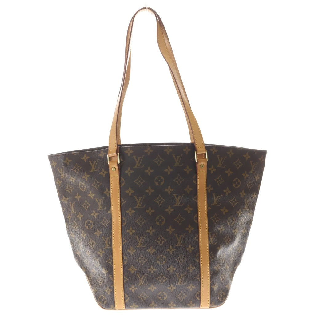 LOUIS VUITTON(ルイヴィトン) モノグラム サックショッピング トートバッグ ハンドバッグ ブラウン レザー×PVC M51108 ゴールド金具 レディース