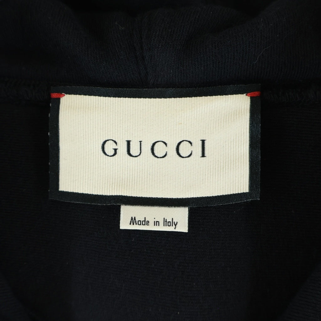 GUCCI(グッチ) テニス刺繍 パーカー フーディー ブラック #S 560502 XJBCQ