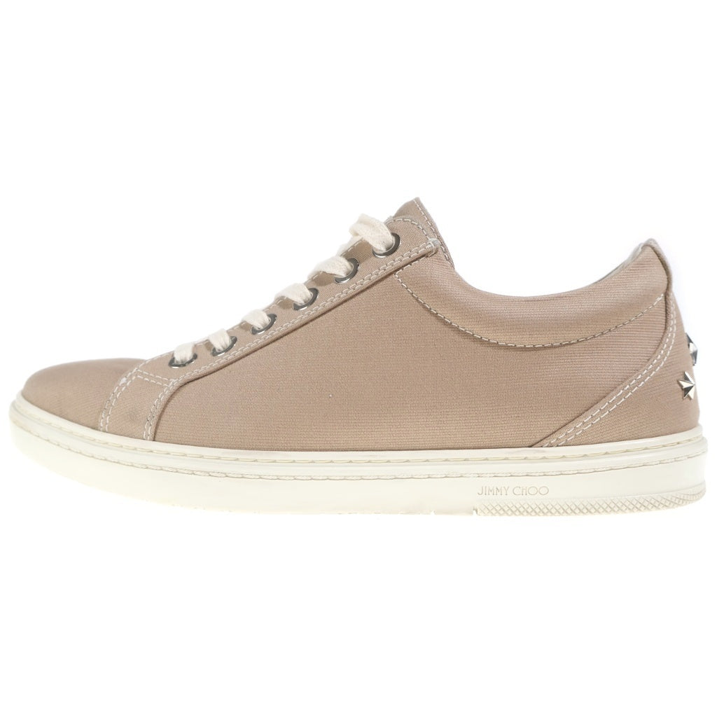 JIMMY CHOO(ジミーチュウ) スター スタッズ キャンバス ローカットスニーカー #41 ベージュ