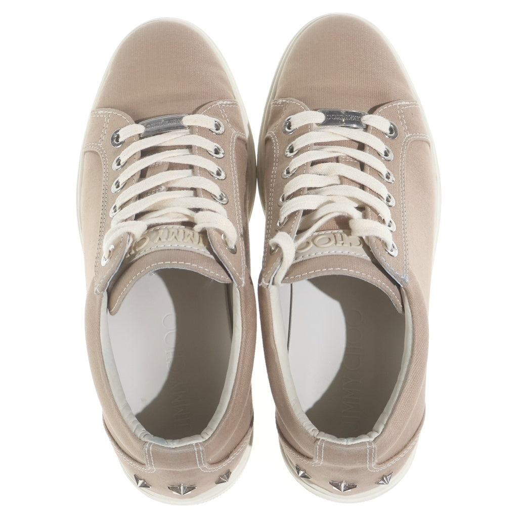 JIMMY CHOO(ジミーチュウ) スター スタッズ キャンバス ローカットスニーカー #41 ベージュ