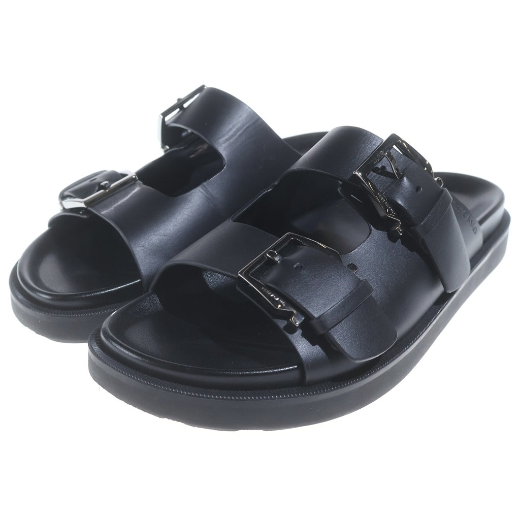 Salvatore Ferragamo(サルヴァトーレ フェラガモ) ダブルストラップ レザー 厚底 サンダル シューズ #7 ブラック