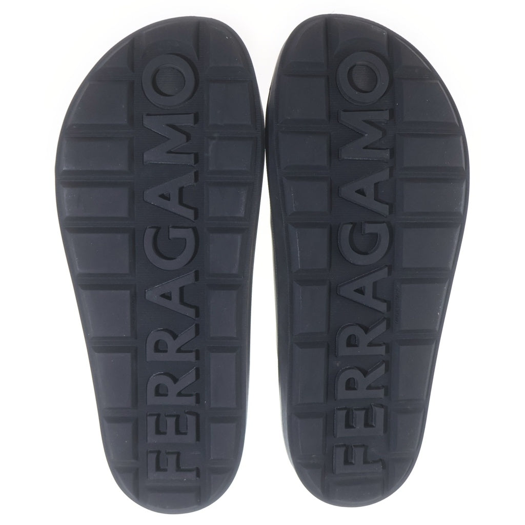 Salvatore Ferragamo(サルヴァトーレ フェラガモ) ダブルストラップ レザー 厚底 サンダル シューズ #7 ブラック