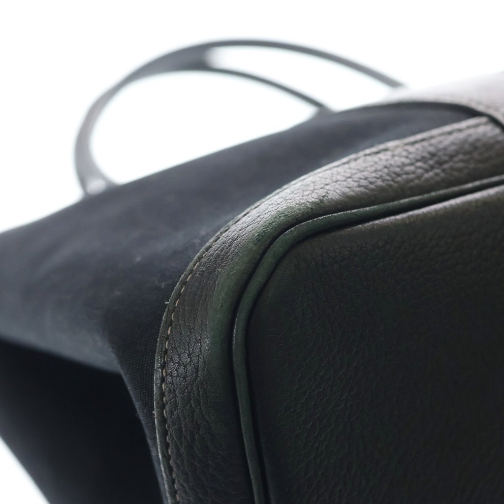 HERMES(エルメス) ガーデンパーティPM トートバッグ ハンドバッグ ブラック トワルアッシュ×ネゴンダ □L刻印 シルバー金具 レディース