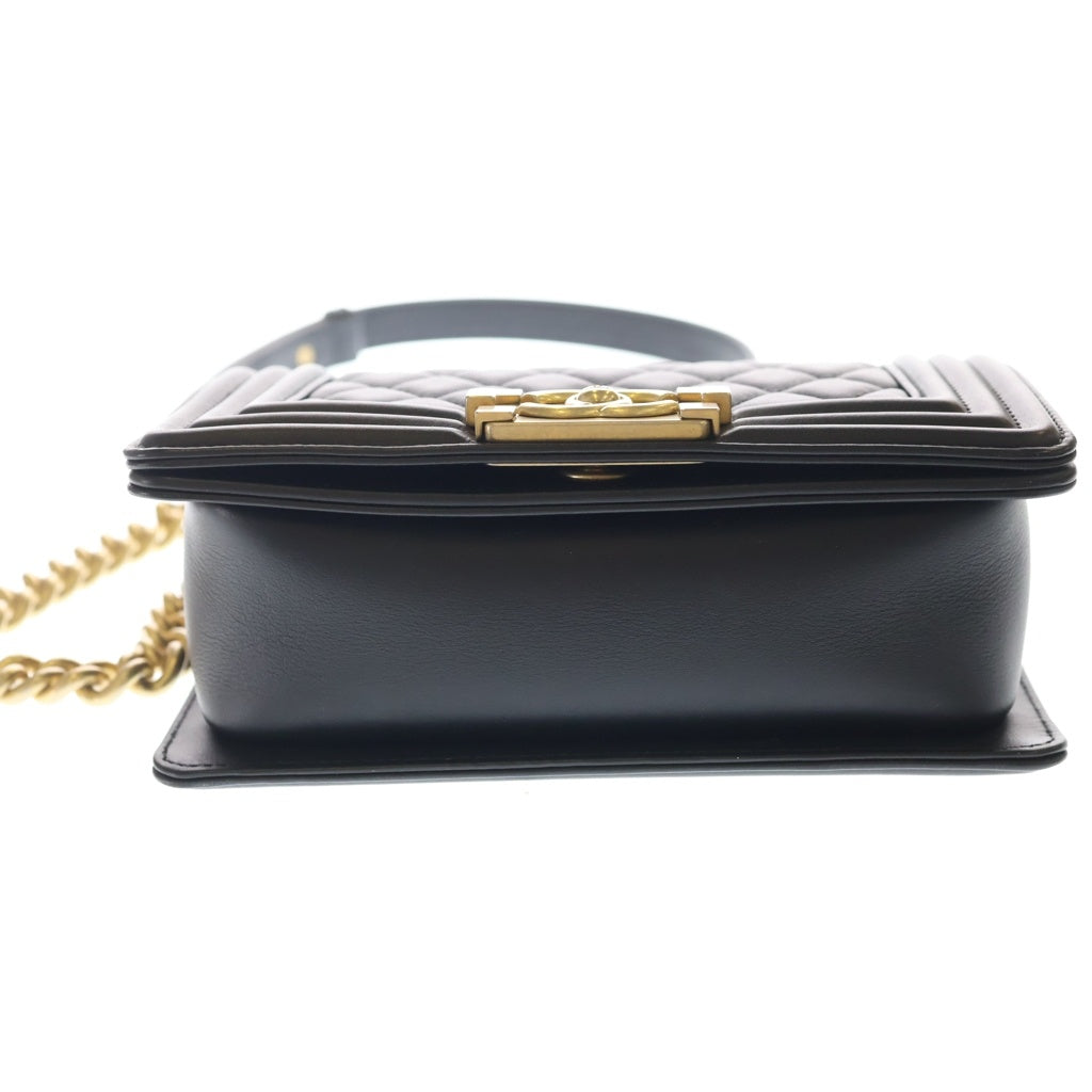 CHANEL(シャネル) ボーイシャネル マトラッセ ココマーク スモール ゴールド金具 ラムスキン ブラック A67085 レディース