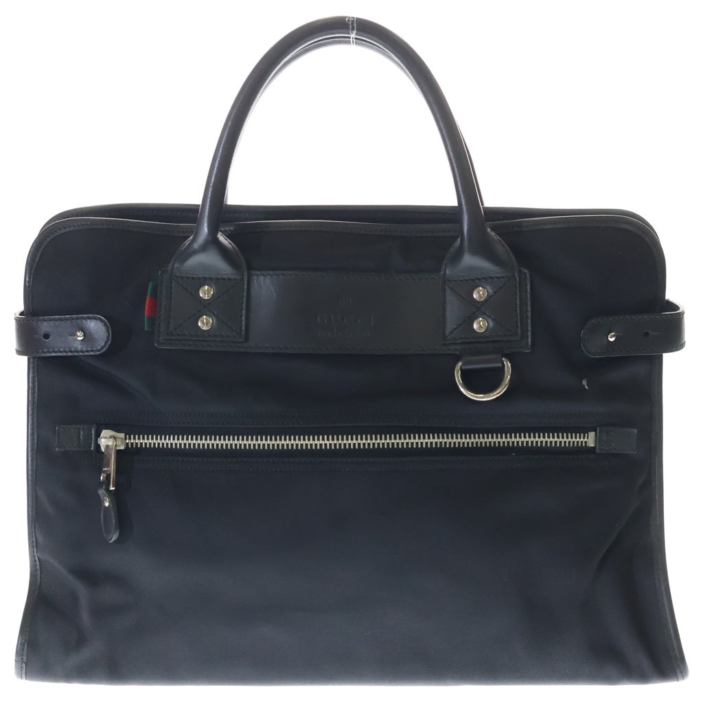 GUCCI(グッチ) トートバッグ ハンドバッグ ブラック キャンバス×レザー 246410 シルバー金具 レディース