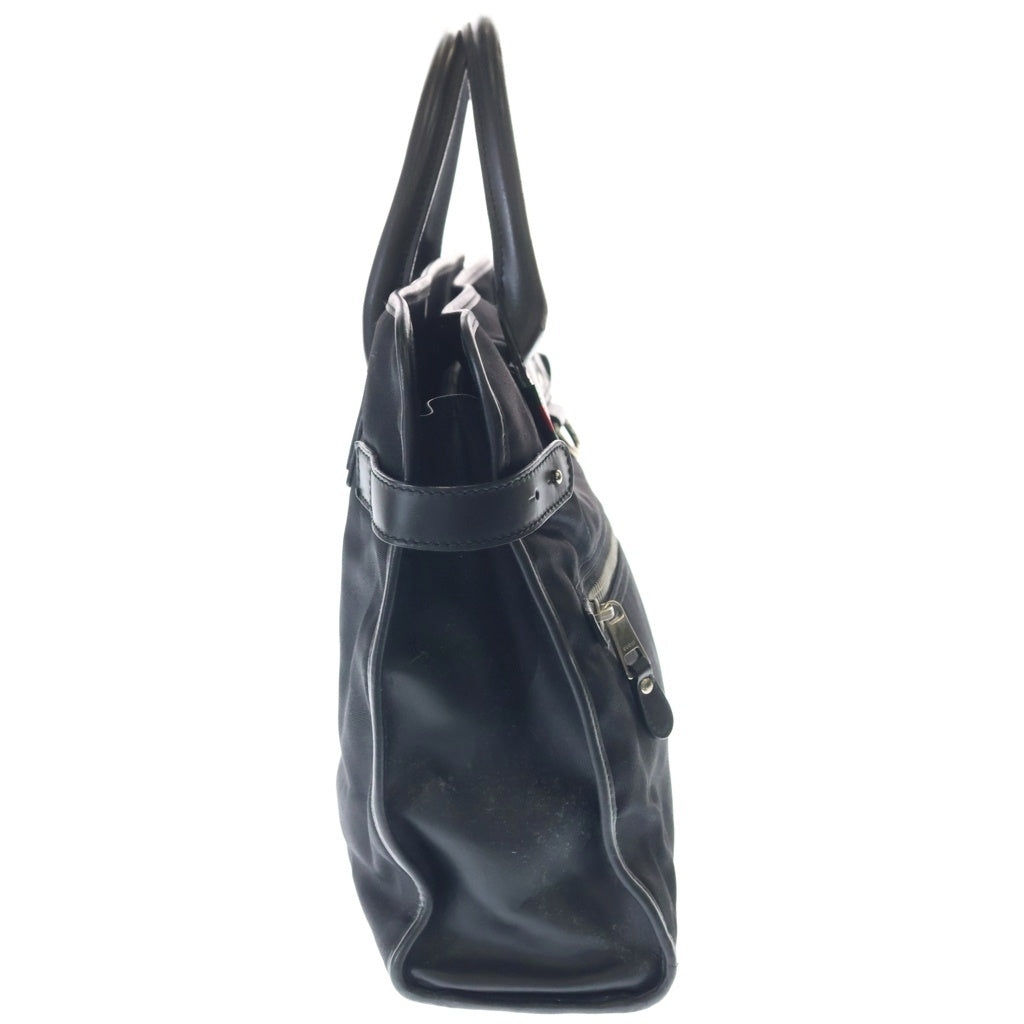 GUCCI(グッチ) トートバッグ ハンドバッグ ブラック キャンバス×レザー 246410 シルバー金具 レディース