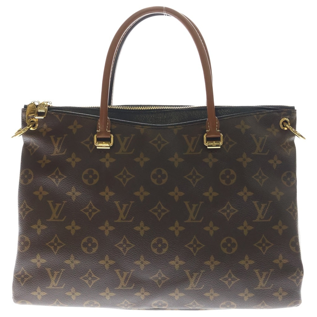 LOUIS VUITTON(ルイヴィトン) モノグラム パラスM 2WAYハンドバッグ ショルダーバッグ ブラウン×ブラック レザー×PVC M41064 ゴールド金具 レディース