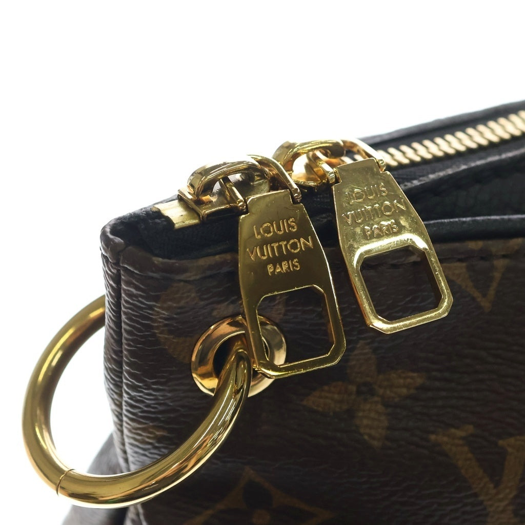 LOUIS VUITTON(ルイヴィトン) モノグラム パラスM 2WAYハンドバッグ ショルダーバッグ ブラウン×ブラック レザー×PVC M41064 ゴールド金具 レディース