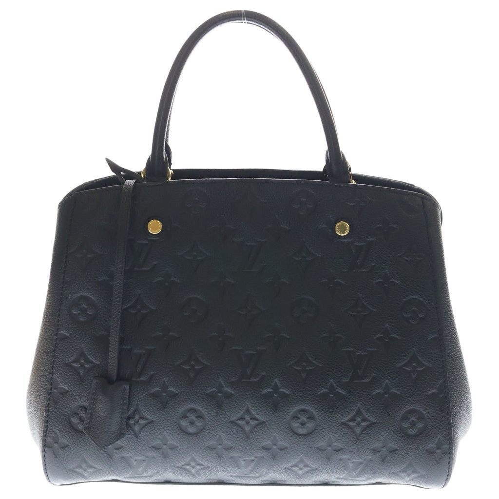 LOUIS VUITTON(ルイヴィトン) アンプラント モンテーニュMM 2WAYハンドバッグ ショルダーバッグ ブラック ノワール レザー M41048 ゴールド金具 レディース