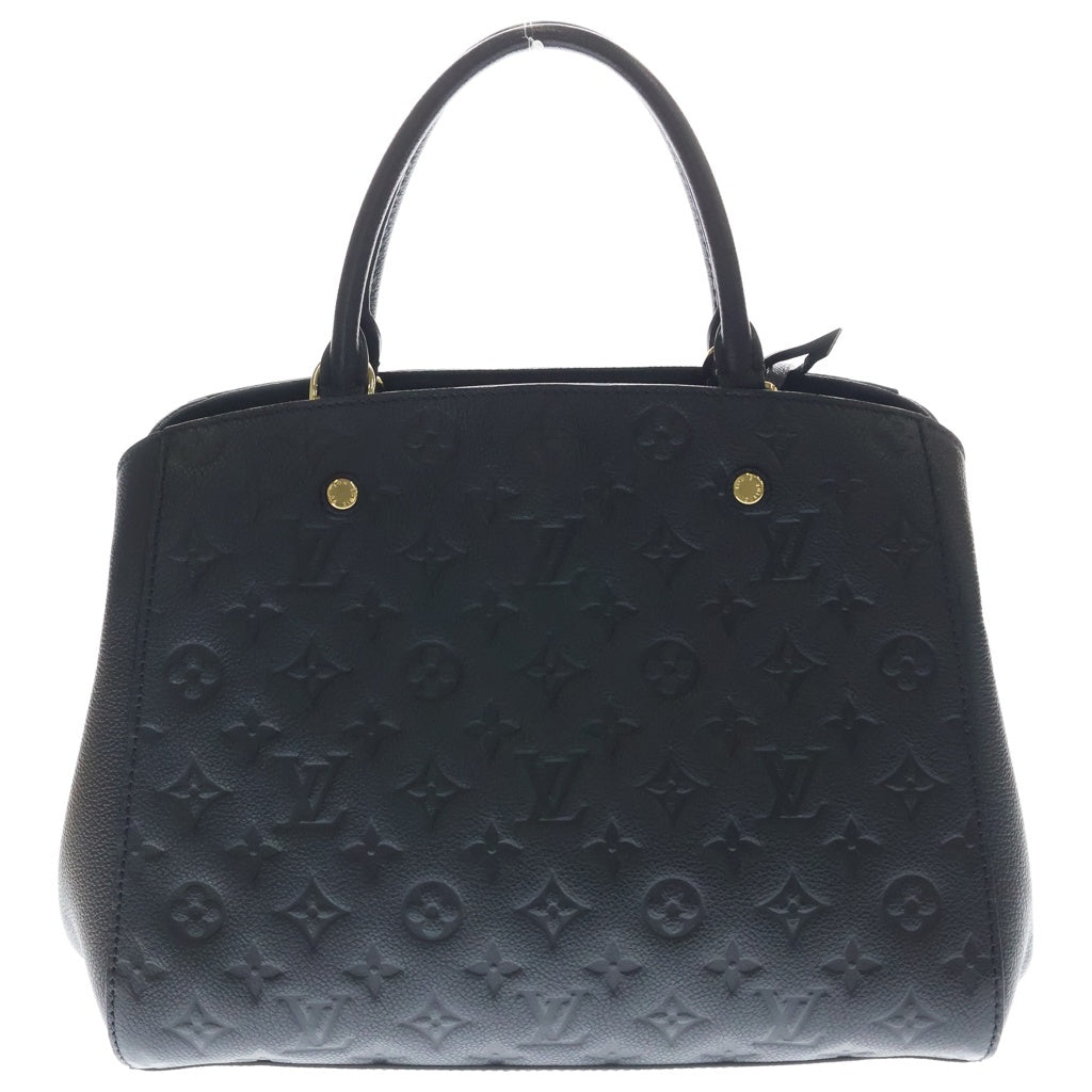 LOUIS VUITTON(ルイヴィトン) アンプラント モンテーニュMM 2WAYハンドバッグ ショルダーバッグ ブラック ノワール レザー M41048 ゴールド金具 レディース