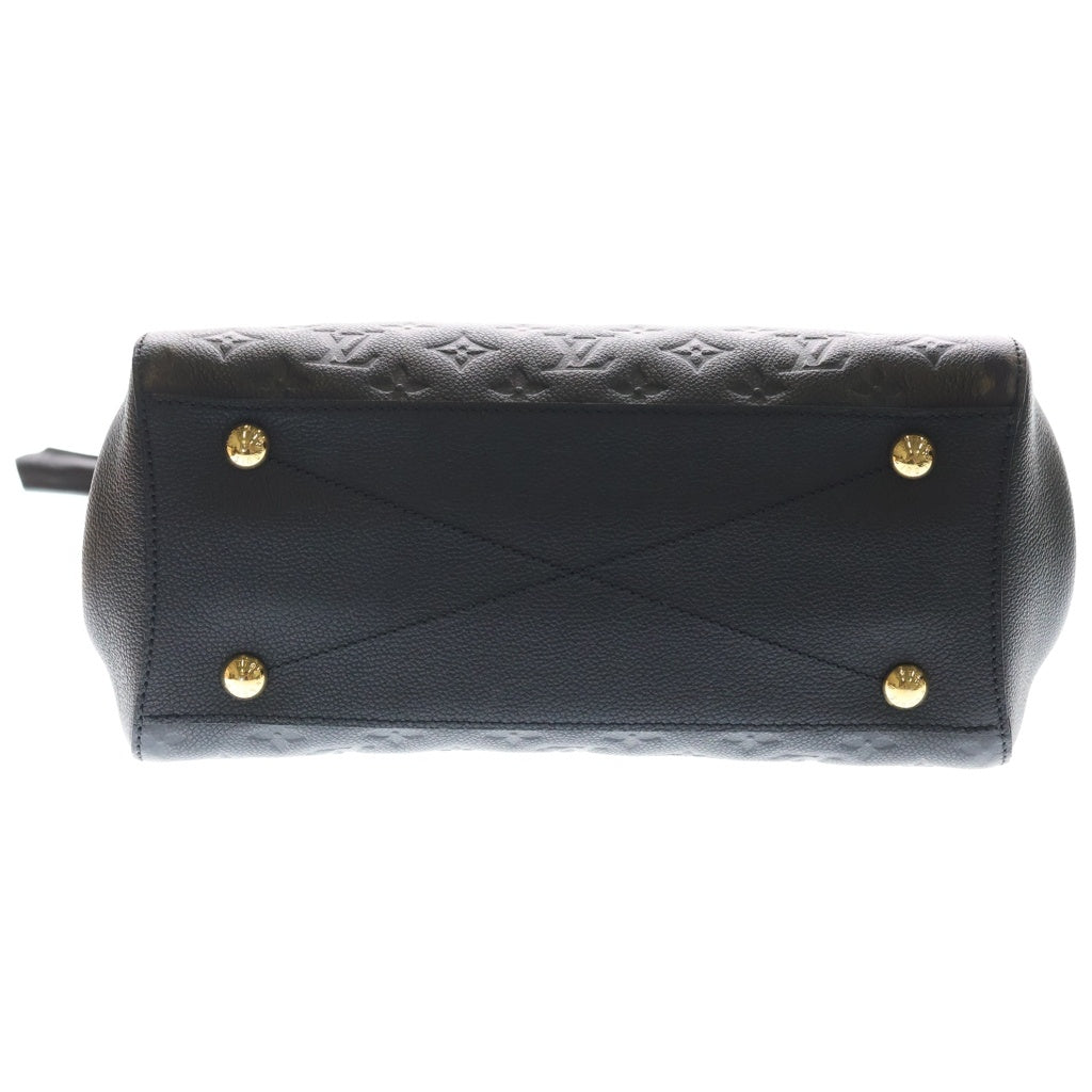 LOUIS VUITTON(ルイヴィトン) アンプラント モンテーニュMM 2WAYハンドバッグ ショルダーバッグ ブラック ノワール レザー M41048 ゴールド金具 レディース