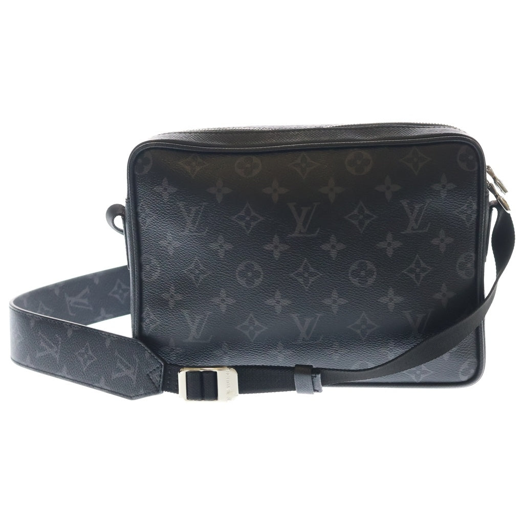 LOUIS VUITTON(ルイヴィトン) タイガラマ アウトドア・メッセンジャー PM ショルダーバッグ ブラック レザー×PVC M30233 シルバー金具 レディース