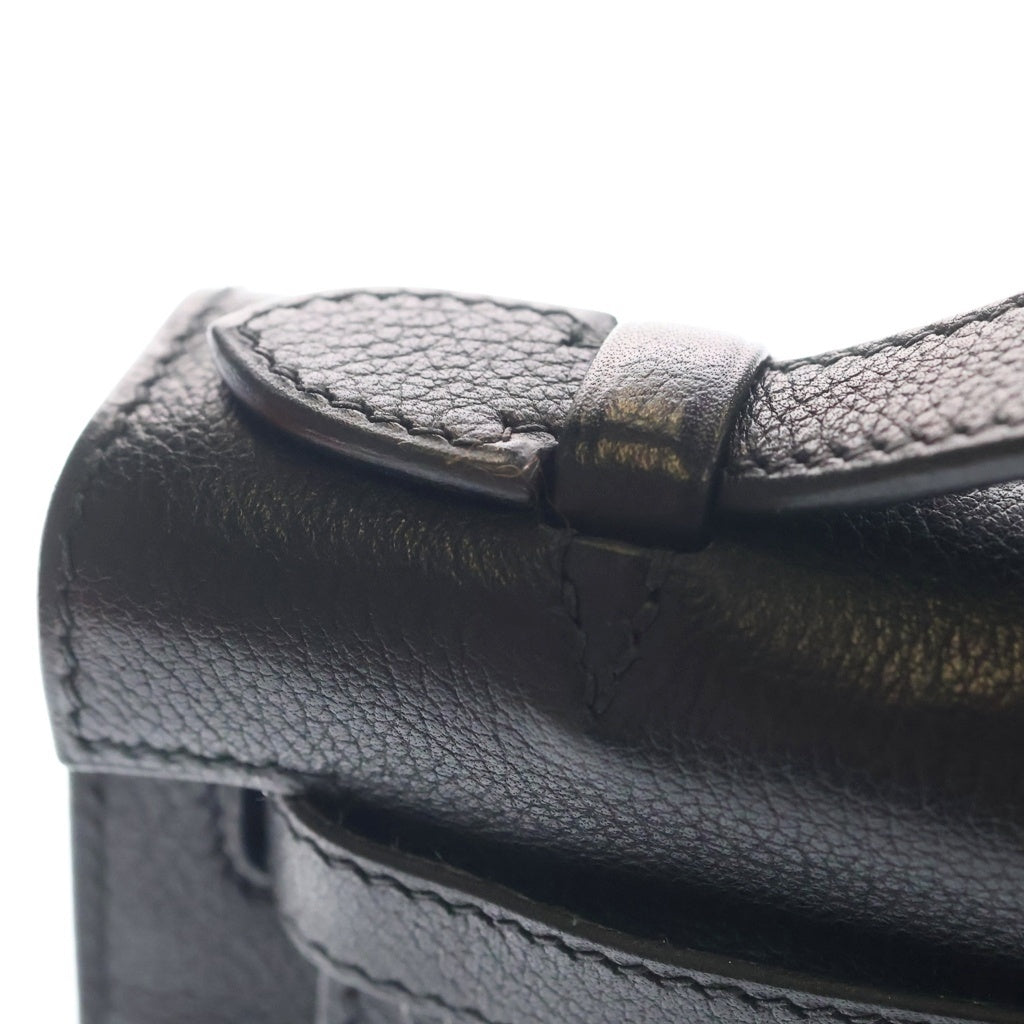 HERMES(エルメス) ポシェットケリー エバーグレイン ハンドバッグ クラッチバッグ セカンドバッグ □J刻印 ノワール ブラック レディース