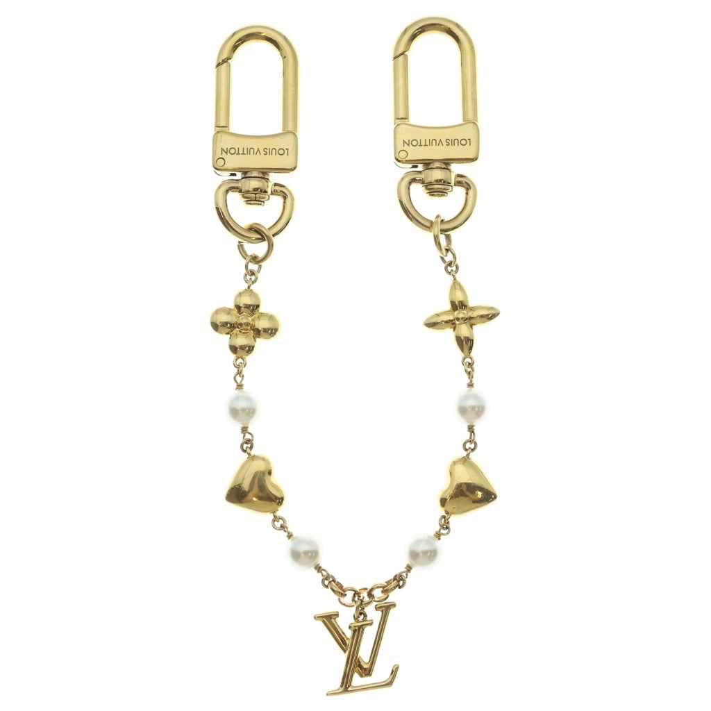 LOUIS VUITTON(ルイヴィトン) Lvハート バッグチャーム パール GP ゴールド/ホワイト M01088 レディース