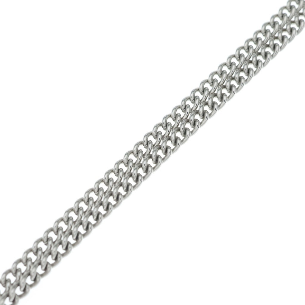 CHANEL(シャネル) ココマーク ラウンド ラインストーン レザー チェーン ネックレス シルバー B26C レディース