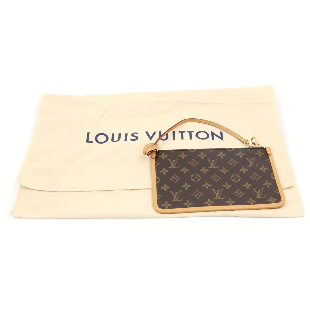 LOUIS VUITTON(ルイヴィトン) モノグラム キャリーオールNM MM ショルダーバッグ ブラウン レザー×PVC M46197 ゴールド金具 レディース