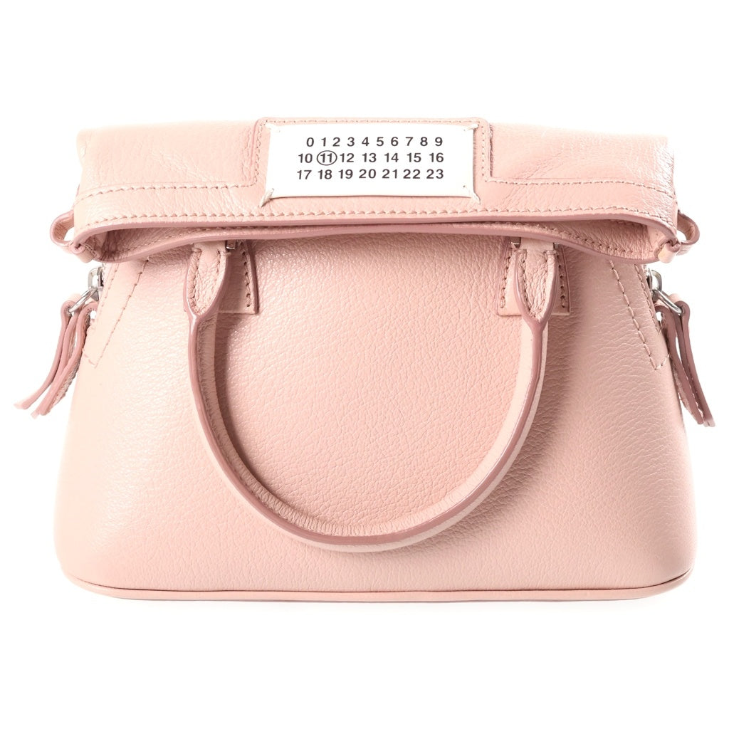 Maison Margiela(メゾンマルジェラ) 5AC マイクロ 2WAYハンドバッグ ショルダーバッグ ピンク レザー シルバー金具 レディース