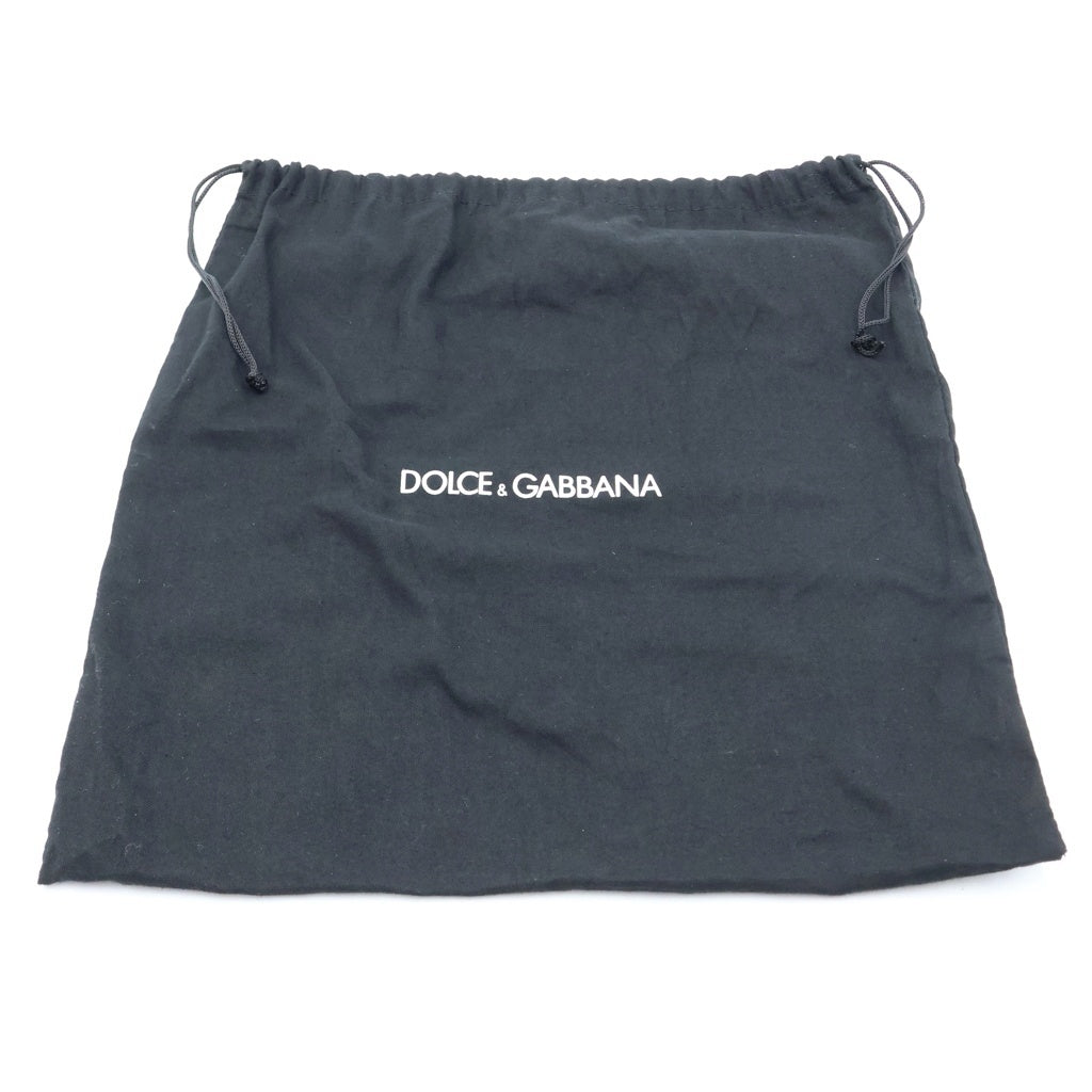 DOLCE & GABBANA(ドルチェアンドガッバーナ) パッチワーク デニムワンショルダーバッグ ブラウン×インディゴブルー レザー×デニム ゴールド金具 レディース