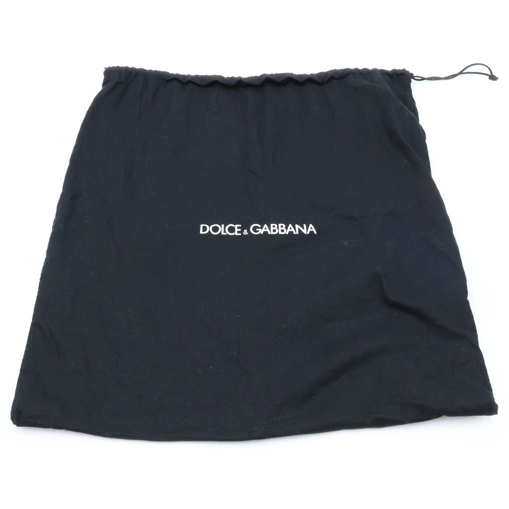 DOLCE & GABBANA(ドルチェアンドガッバーナ) パッチワーク ワンショルダーバッグ ミニバッグ ブラウン×インディゴブルー デニム×スエード ゴールド金具 レディース