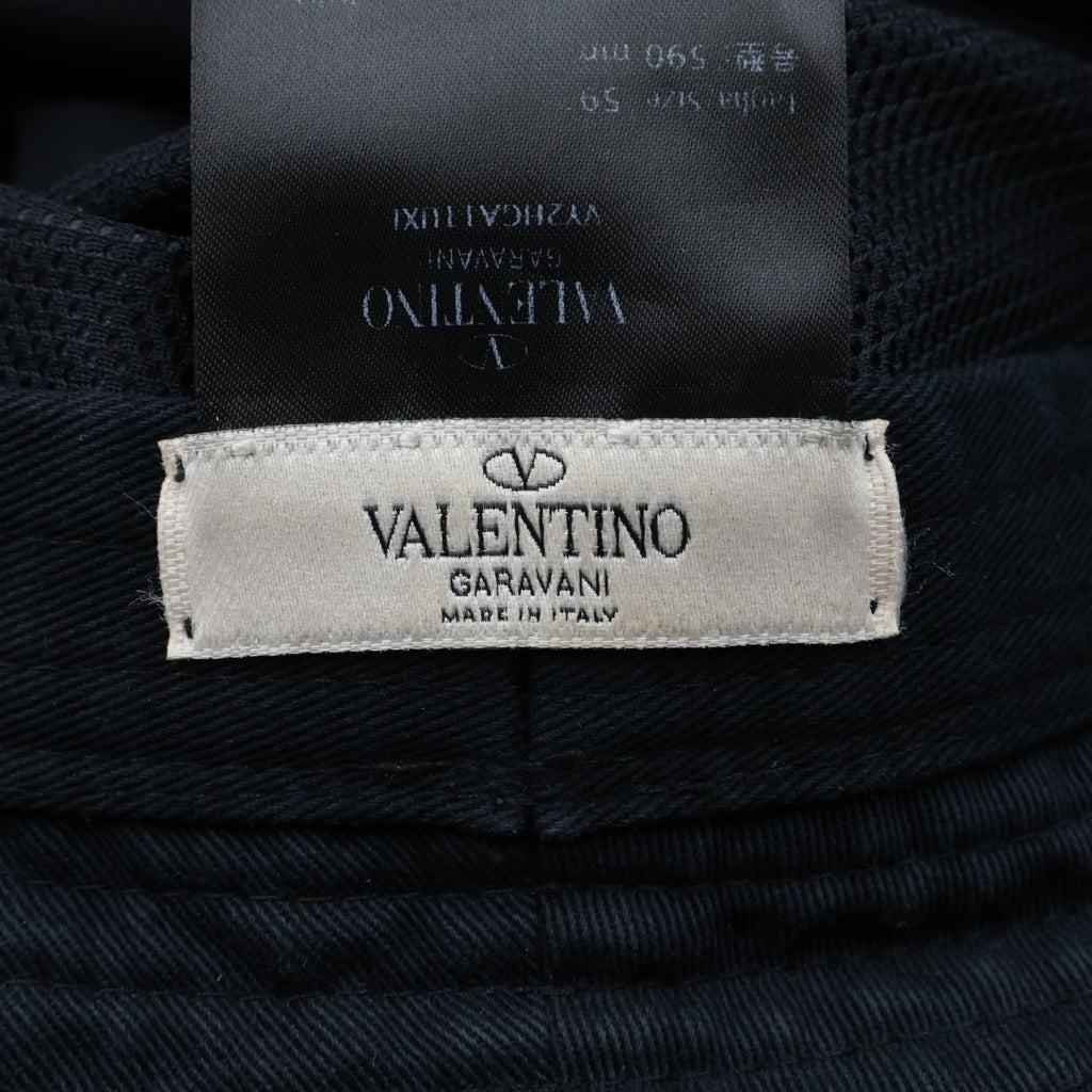VALENTINO GARAVANI(ヴァレンチノガラヴァーニ) VLTN ロゴ バケットハット 帽子 コットン ブラック VY2HGA11UXI