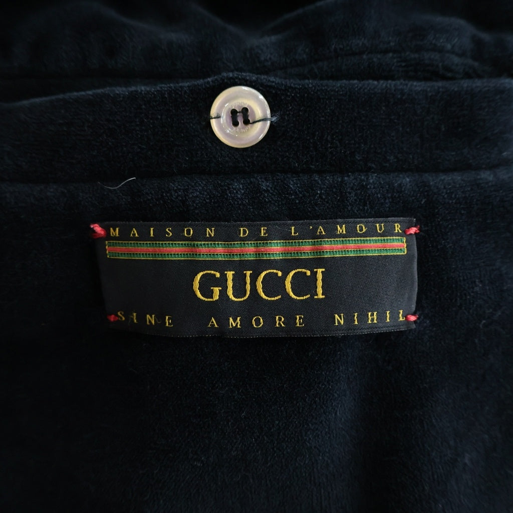 GUCCI(グッチ) ベロア コットン イージースウェットロングパンツ ジョガーパンツ #M ブラック 595535 XJBTF