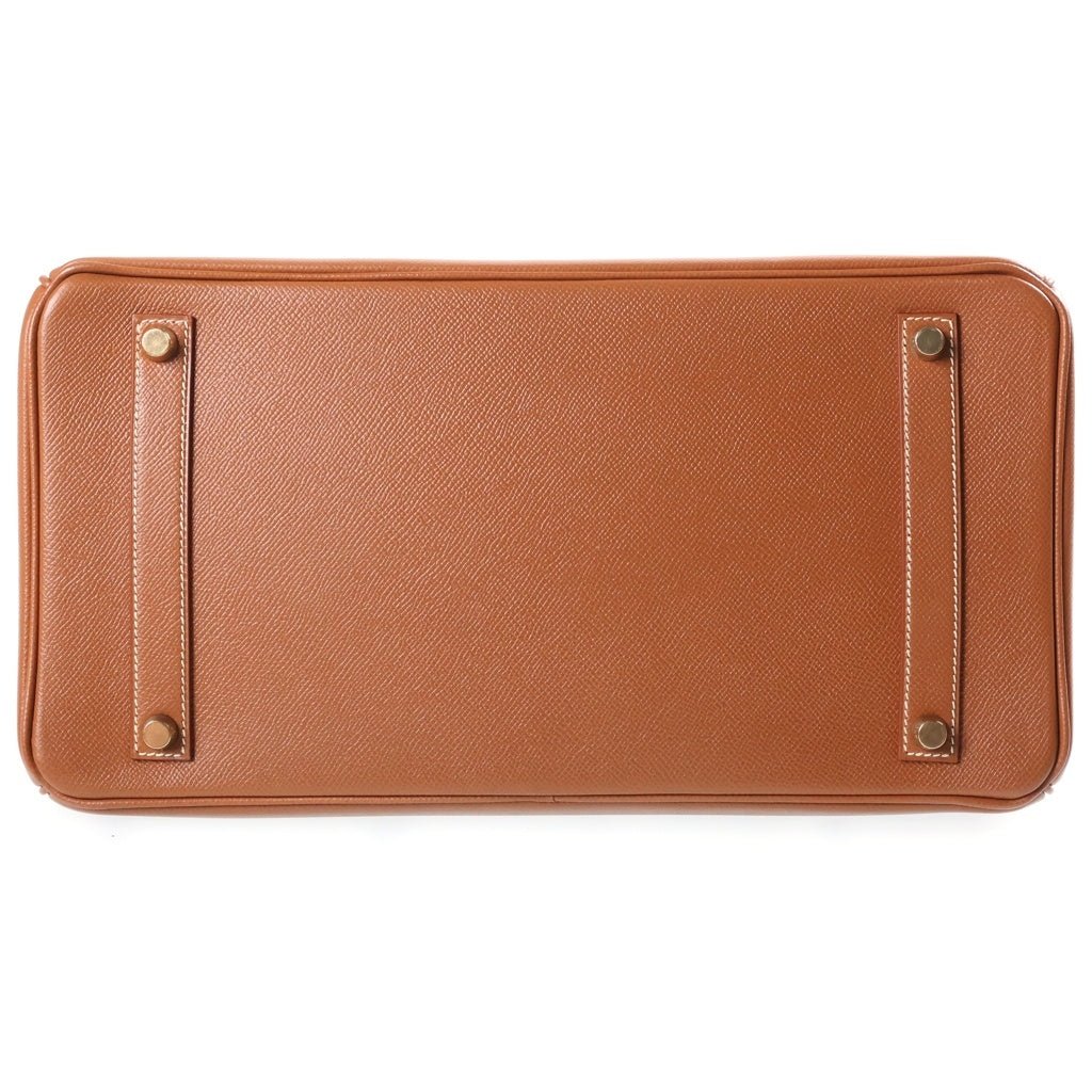 HERMES(エルメス) バーキン35 エプソン ゴールド金具 □A刻印 ハンドバッグ ゴールド レディース