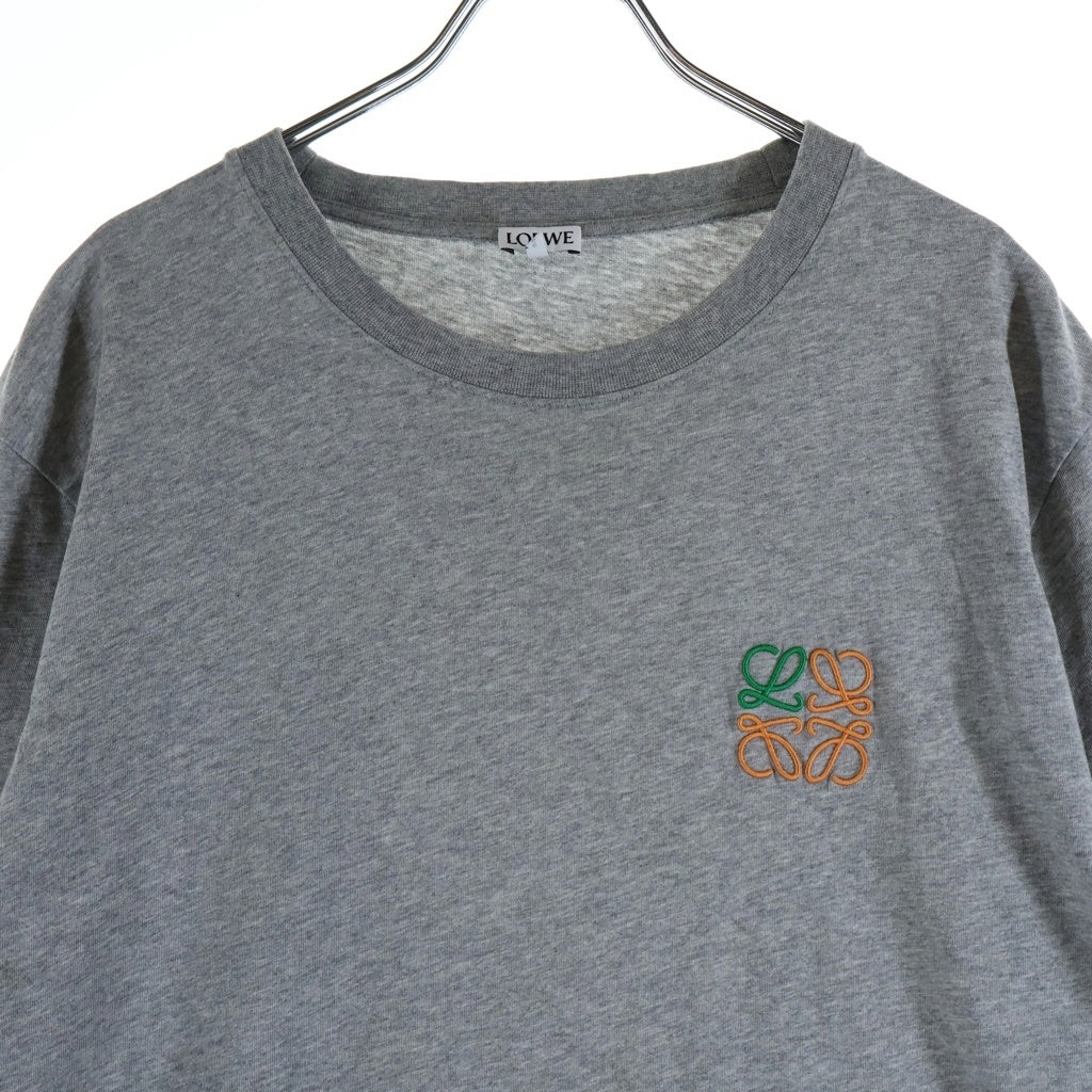 LOEWE(ロエベ) アナグラム 刺繍 コットン 半袖 Tシャツ カットソー #M グレー 1727170