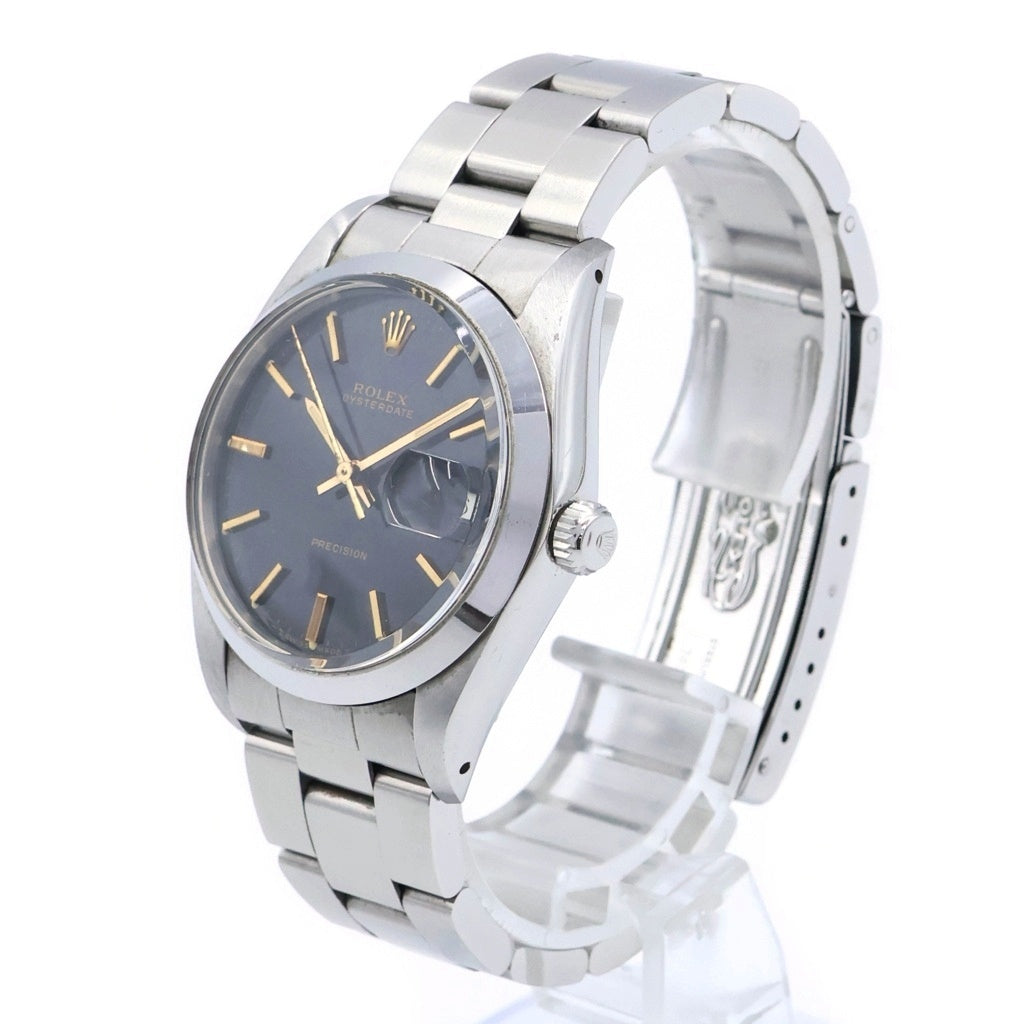 ROLEX(ロレックス) オイスターデイト 黒文字盤 ステンレス 自動巻き SS/AT 6694 腕時計