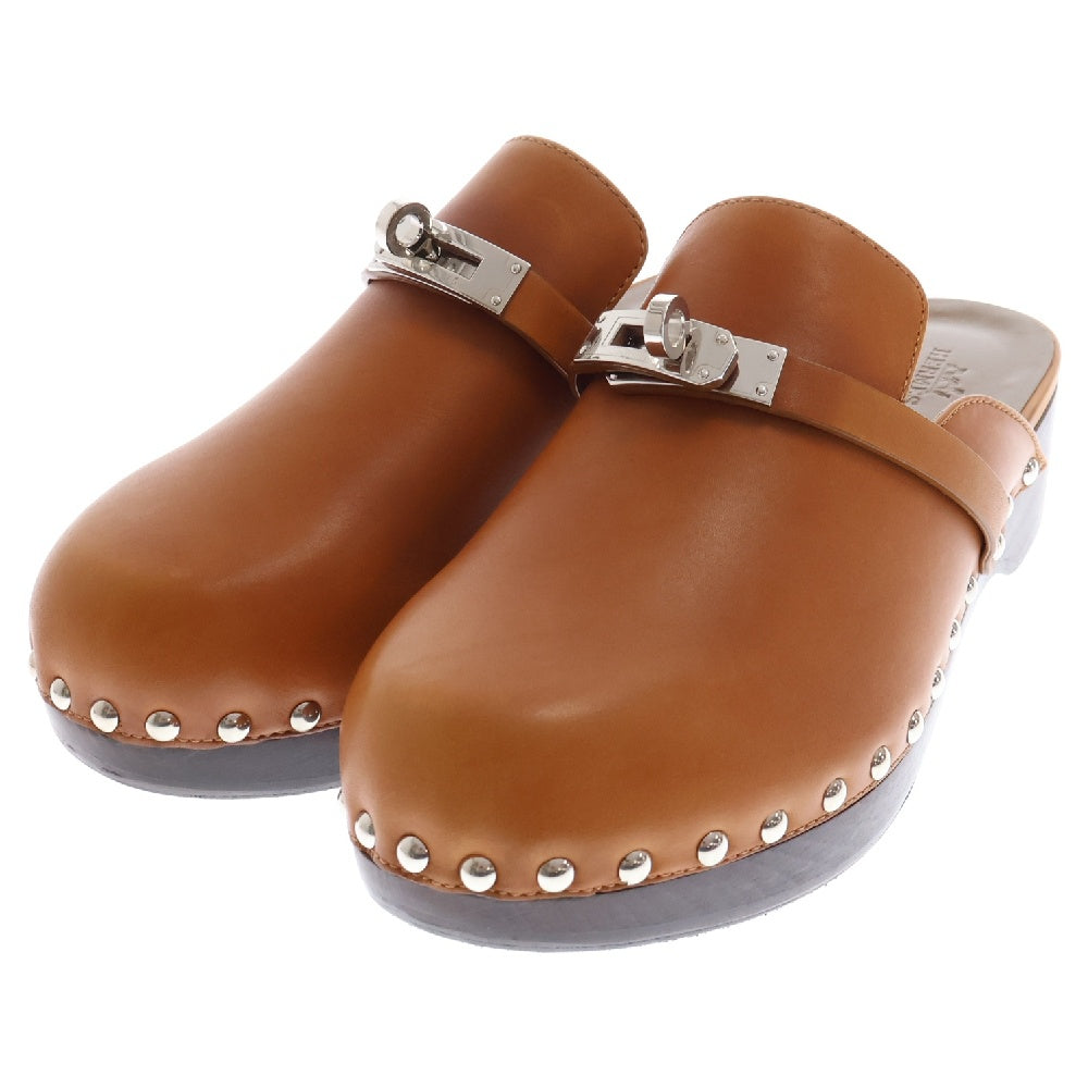 HERMES(エルメス) カルロッタ ミュール サボ サンダル ケリーバックル ブラウン レザー 36