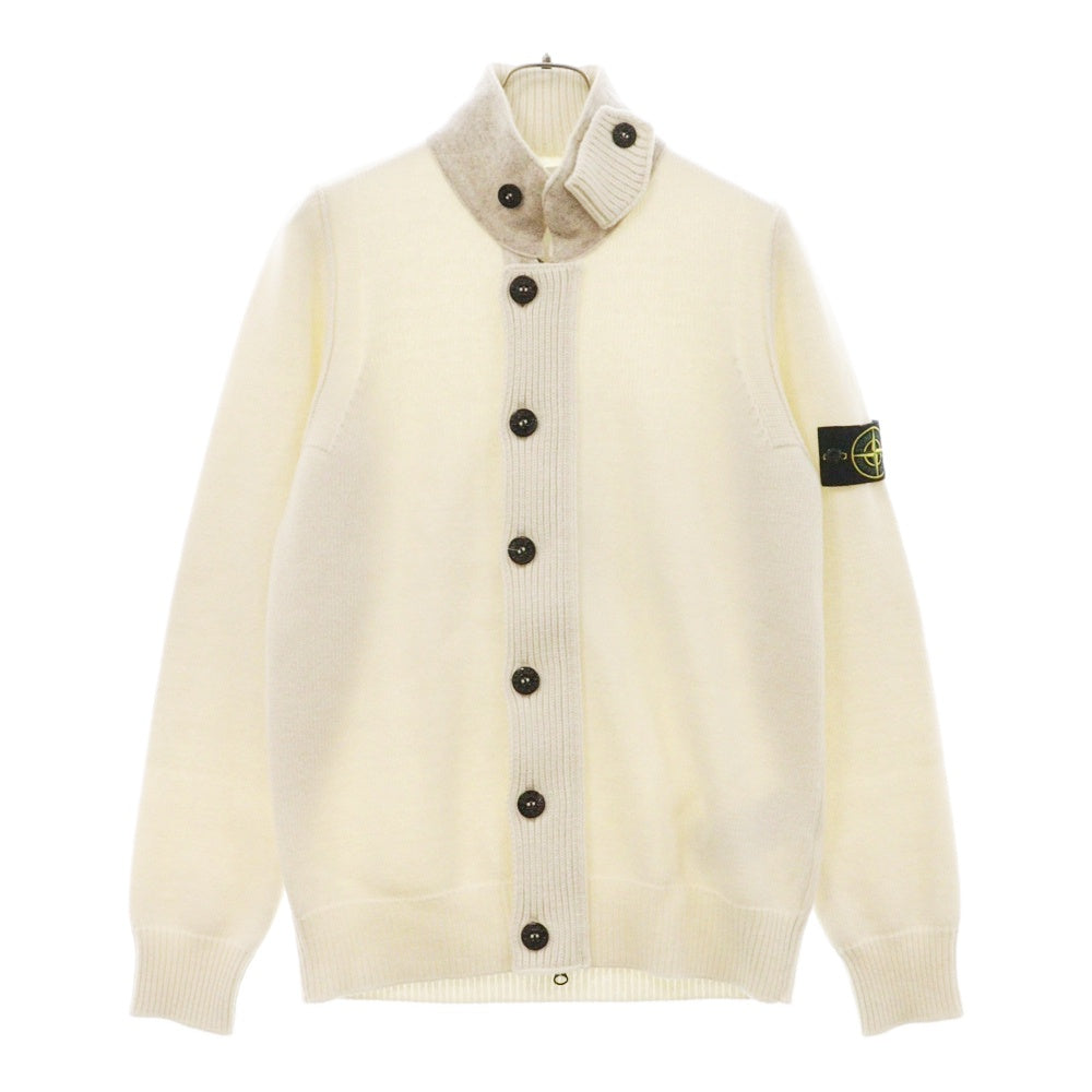 STONE ISLAND(ストーンアイランド) 24AW スタンドカラーニットブルゾン アイボリー ラムウール Mサイズ 8115547A3